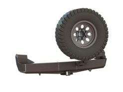 Бампер силовой задний STC Mitsubishi Pajero Sport 1996-2008 с квадрат под фаркоп, калитка